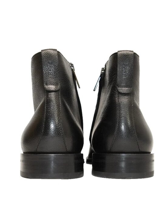 New! Hugo Boss Derek Leather Zip Ankle Boots Black Sz 10 M US DD554 Made Italy main image 7